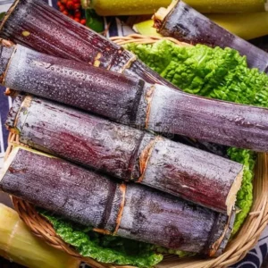 Purple Sugarcane Plant Cuttings 20-Pack – Fresh 12 Inch Saccharum Officinarum Stems – Unrooted Starter Plants for Growing