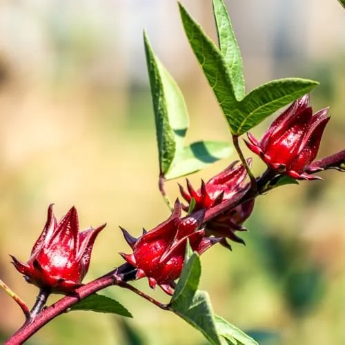 Roselle Hibiscus Plants - 2 Live Hibiscus Sabdariffa in 4 inch Pot