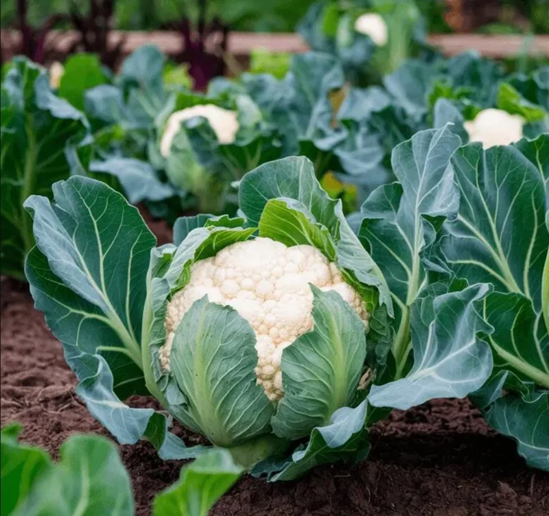 Set 3 Cauliflower Live Starter Plants - Vegetable Garden, 4-6 Inch Tall - Image 1