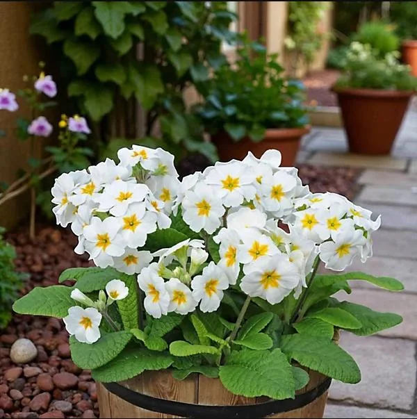 Set of 2 White Primrose Live Starter Plants, Primula Vulgaris, 4 Inch Pot, Outdoor - Image 6