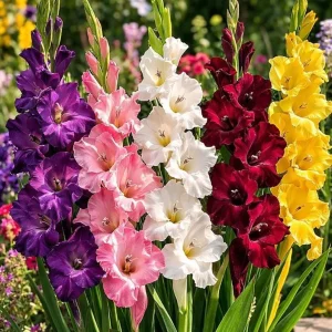 25 Gladiolus Rainbow Mix Bulbs, Large Flowering, Size 12/14 cm, Outdoor - Image 10