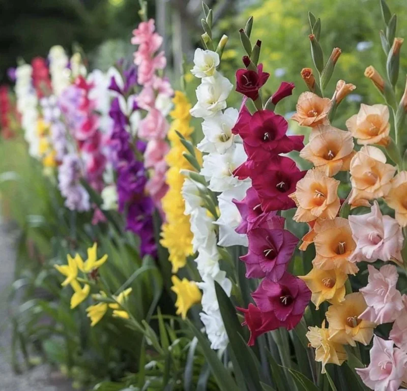 25 Gladiolus Rainbow Mix Bulbs, Large Flowering, Size 12/14 cm, Outdoor - Image 8