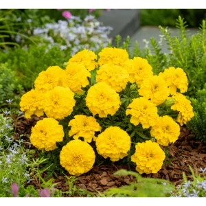 Yellow African Marigold Live Plant – 4 to 6 Inch Tall, Garden Flower - Image 3