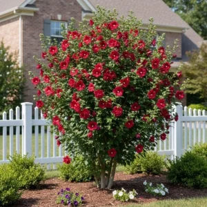 2 Red Rose of Sharon Althea Live Plants, Bareroot, 12-18 Inch, Winter Hardy Shrubs - Image 9