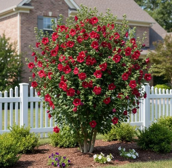2 Red Rose of Sharon Althea Live Plants, Bareroot, 12-18 Inch, Winter Hardy Shrubs - Image 9