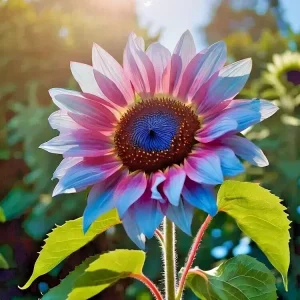 50pcs Rare Twin-Blossom Blue Over Pink Sunflower Seeds - Unique Heirloom Variety Annual - Image 5