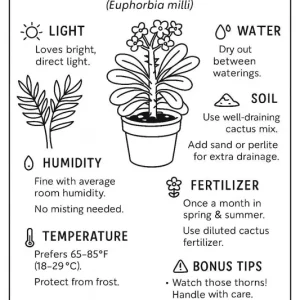 Crown of Thorns Live Plant – Yellow Euphorbia Milii Cactus – 5 Inch Pot – Full Sun Outdoor & Indoor - Image 8