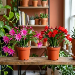 Easter Cactus Live Plant – 2 Inch Pot, Spring Blooming Indoor Plant, Red or Pink Flower - Image 4
