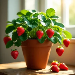 Everbearing Strawberry Live Plant – 4-6 Inch Tall, 3 Inch Pot – Outdoor Fruit Bush - Image 1