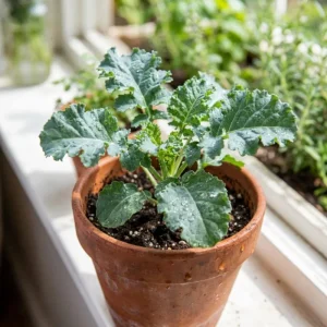 Kale Plant Live - 4-6 Inches Tall, Leafy Green Vegetable, 2 Plants in Pot, Indoor/Outdoor - Image 2