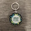 Life Is Short Buy More Plants Fun Foliage Acrylic Keychain 2in x 2in - Image 1