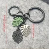 Monstera Leaf Keychain - Tropical Plant Key Ring & Bag Charm - Image 1