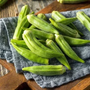 Okra Live Plants for Planting - 2 Green Vegetable Trees, 3-5 Inch Tall - Image 1