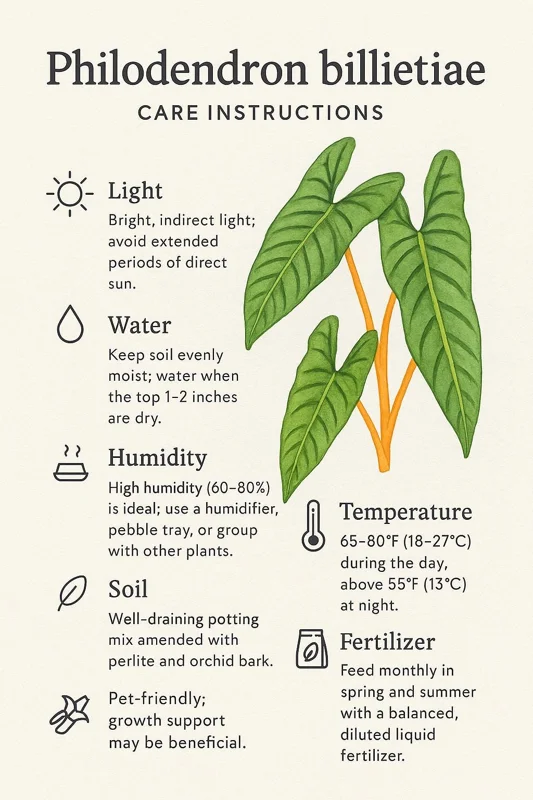 Philodendron Billietiae Live Plant - Rare Tropical Aroid - 4 inch Nursery Pot - Indoor Houseplant - Image 9