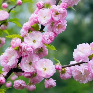 Pink Flowering Almond Tree Live Plant – Quart Pot Shrub for Spring Blooming - Image 1