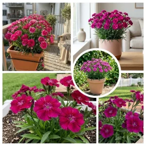 Pink Purple Dianthus Live Plant – 4-8 Inch Tall Perennial Flowers for Indoor & Outdoor - Image 7