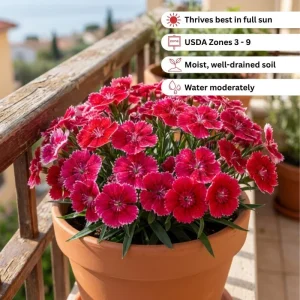 Pink Red Dianthus Live Plant – 4-8 Inch Perennial Flowers for Indoor Outdoor Growing - Image 4