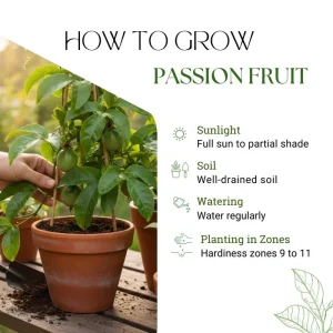 Purple Passion Fruit Live Plant - Cold Hardy Passiflora Seedling, 3-5 Inches Tall - Image 6