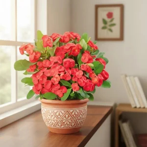 Red Crown of Thorns Live Plant – Euphorbia Milii – 4-6 Inch Tall in 4 Inch Pot – Indoor/Outdoor - Image 3