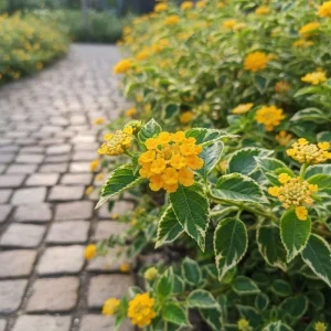 Set of 2 Variegated Yellow Lantana Live Plant 6-10 Inches Tall - Outdoor Perennial Flower - Image 3