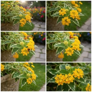 Set of 2 Variegated Yellow Lantana Live Plant 6-10 Inches Tall - Outdoor Perennial Flower - Image 6