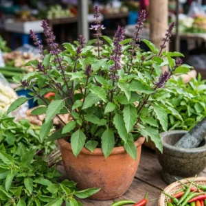 Thai Basil Live Plant – 4-8 Inches Tall – Fast Growing Culinary Herb for Indoor/Outdoor - Image 3