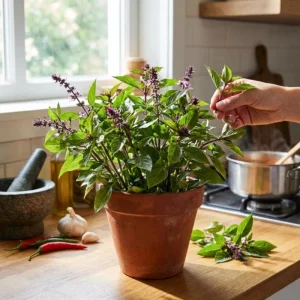 Thai Basil Live Plant – 4-8 Inches Tall – Fast Growing Culinary Herb for Indoor/Outdoor - Image 6
