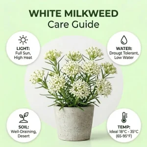 White Milkweed Live Plant – 12-18 Inches Tall – Vibrant Outdoor Flowers for Pollinator Gardens - Image 3