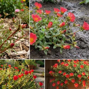 Red Flare Portulaca Live Plants - 2 Pack Moss Rose Succulent, 4-7 Inch, Outdoor - Image 5