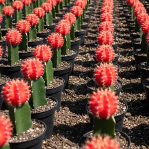Red Moon Cactus Succulent Live Plant - Gymnocalycium Mihanovichii in 3 Inch Pot - Image 2