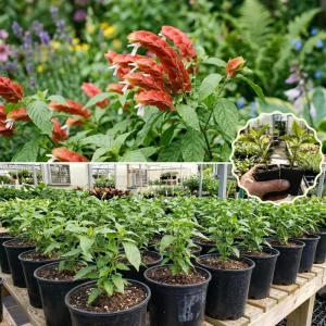 Set of 2 Red Shrimp Plant Live Plants 4-7 Inch Tall, Justicia Brandegeeana, Tropical Indoor Outdoor - Image 3