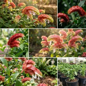 Set of 2 Red Shrimp Plant Live Plants 4-7 Inch Tall, Justicia Brandegeeana, Tropical Indoor Outdoor - Image 5