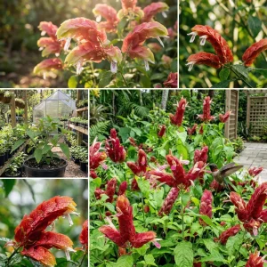 Set of 2 Red Shrimp Plant Live Plants 4-7 Inch Tall, Justicia Brandegeeana, Tropical Indoor Outdoor - Image 6