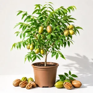 Set of 5 Pecan Bareroots for Planting - Live Hardy Nut Bearing Trees, 10-15 Inch Tall - Image 1