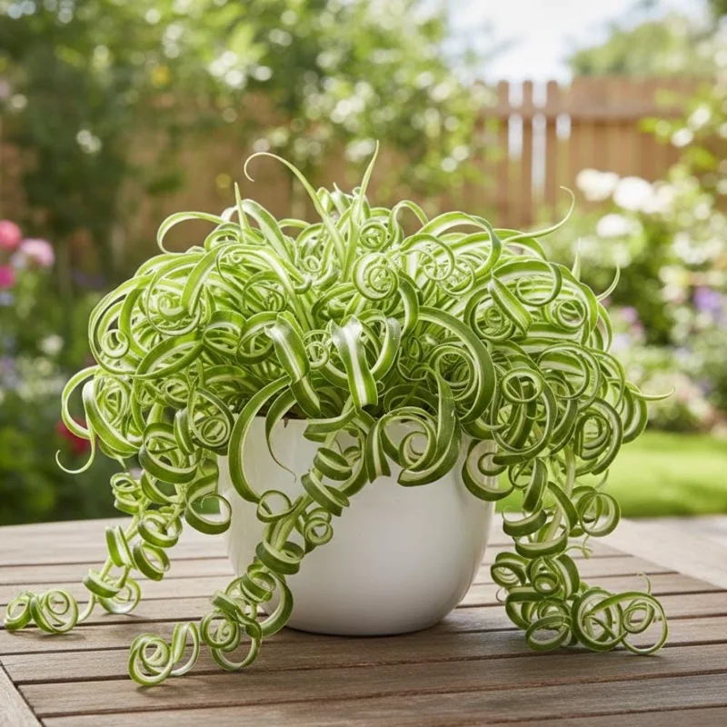 Curly Spider Plant Live - Chlorophytum Comosum Houseplant 4-6 Inch, 2 Inch Pot - Image 1