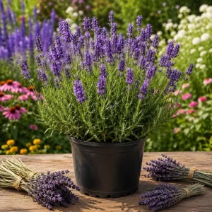 English Lavender Live Plant, Lavandula Angustifolia, 3-5 Inch Tall, 3 Inch Pot, Purple Blooms, Outdoor Herb - Image 1