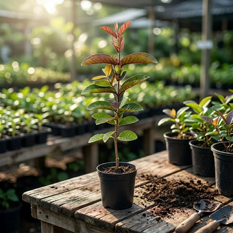Red Guava Tree Live Plant - 10" Tall Tropical Fruit Starter in 4" Pot - Image 4