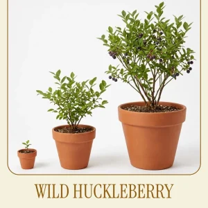 Wild Huckleberry Live Plant 2-4 Inch Tall in 1.5