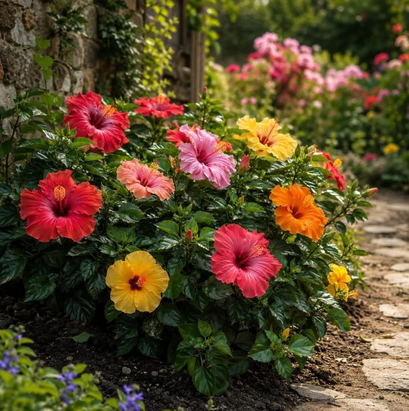 4 Pack Hardy Hibiscus Live Plants – 4-7 Inches Tall Assorted Shrubs - Image 2