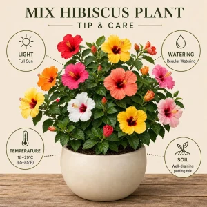 4 Pack Hardy Hibiscus Live Plants – 4-7 Inches Tall Assorted Shrubs - Image 3