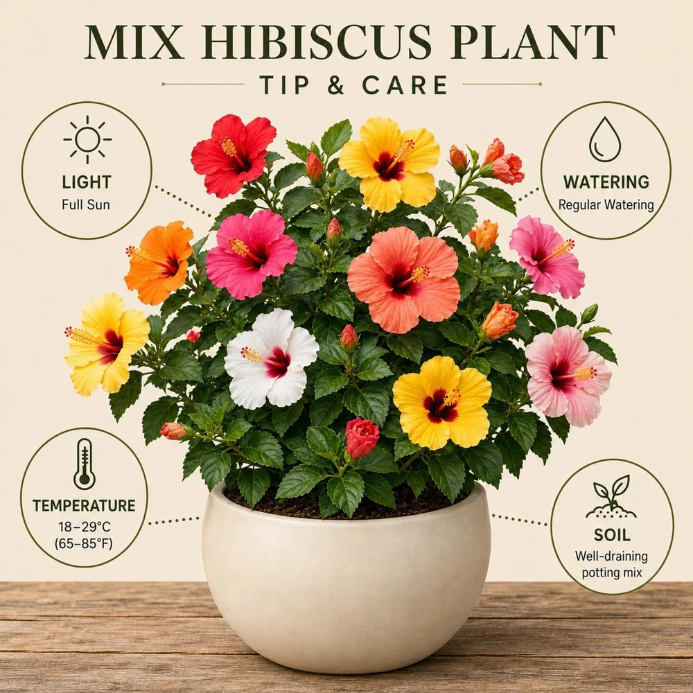4 Pack Hardy Hibiscus Live Plants – 4-7 Inches Tall Assorted Shrubs - Image 3