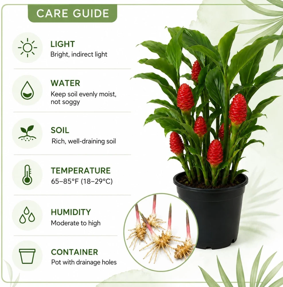5 Awapuhi Shampoo Ginger Rhizomes - Zingiber Zerumbet Roots for Indoor/Outdoor - Image 6