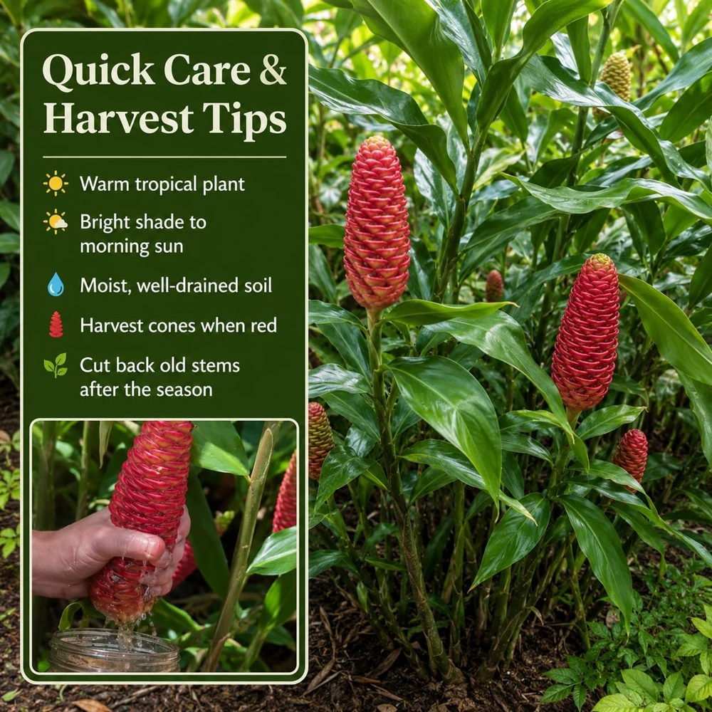 7 Awapuhi Shampoo Ginger Rhizomes - Zingiber Zerumbet Pinecone Roots for Planting - Image 4