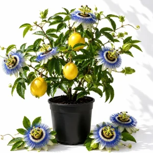 Blue Passiflora Live Plant – Fragrant Passion Flower Vine – Perennial – 4-6 Inch Tall - Image 1