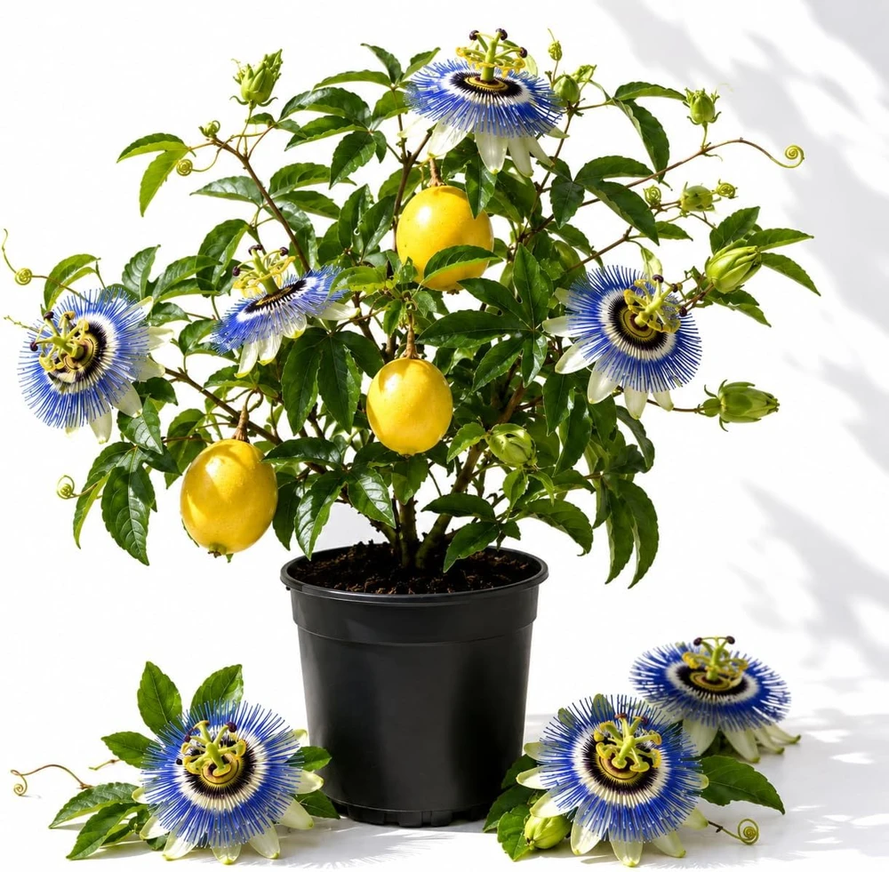 Blue Passiflora Live Plant – Fragrant Passion Flower Vine – Perennial – 4-6 Inch Tall - Image 1