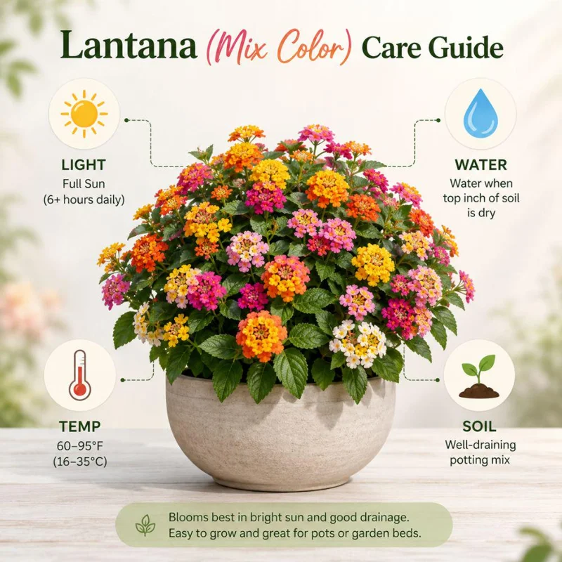 Colorful Lantana Live Plant - Easy Care Outdoor Flowering Garden Shrub - Image 8