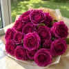 Dark Purple Rose Plant - Live Floribunda Bush, Fragrant Flowers, 4-6 Inch Tall - Image 1