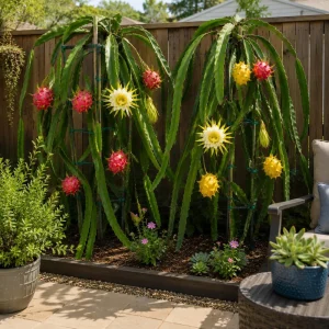 Dragon Fruit Live Plants - Set of 2, 3-6 Inch Tropical Cactus Starters for Outdoor Garden - Image 4