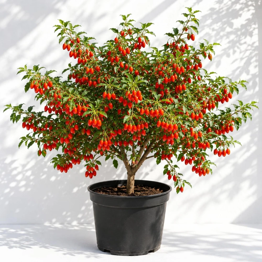 Goji Berry Live Plant, Red Fruit Bush, 4-8 Inch Tall, Perennial, Outdoor - Image 1
