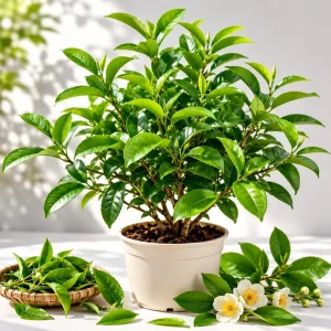 Green Tea Live Plant, Camellia Tree, 4-8 Inch Tall for Planting, Outdoor - Image 1